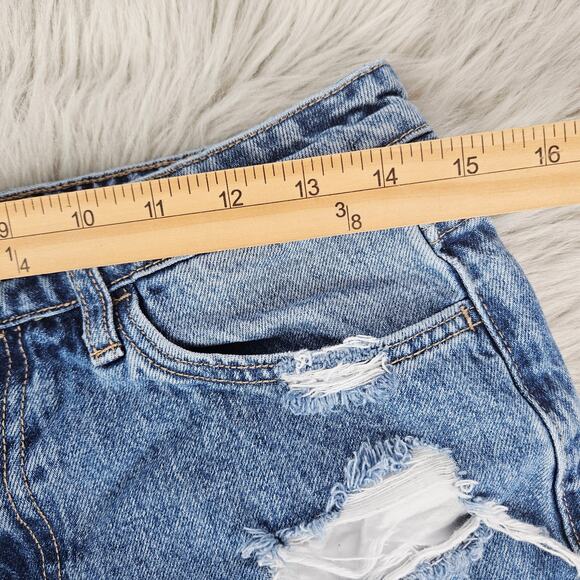 Vervet for Altar'd State Distressed High Rise Denim Shorts Size 29 Cutoff Frayed - Picture 11 of 12